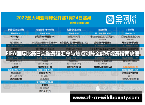 FIFA国际比赛日完整赛程汇总与焦点对阵全解析观赛指南攻略